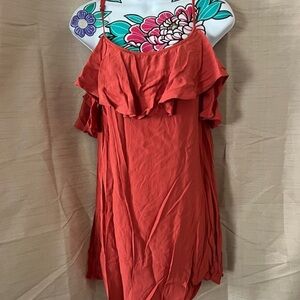 Ruffled Red Sleeveless Dress